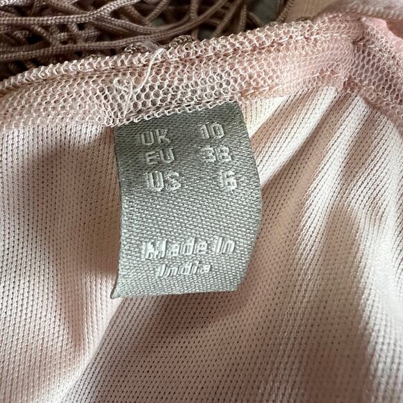 ASOS Fringe Halter Strappy Slip Dress - Women's Size 6 - Peach - Picture 7 of 14